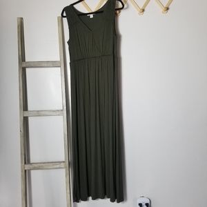 COLDWATER CREEK OLIVE GREEN MAXI DRESS SIZE 8
